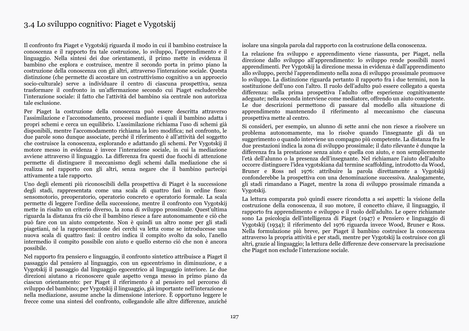 Piaget e Vygotskij come li studi sul manuale